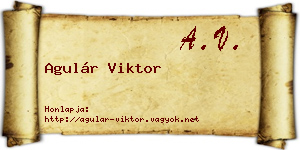 Agulár Viktor névjegykártya